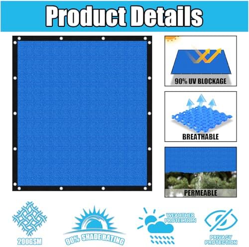 Amagenix 90% Pergola Shade Cover 7' X 20' Sun Shade Cloth - Image 3