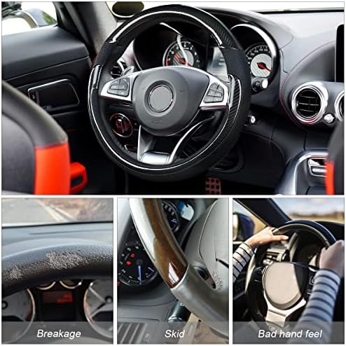 Moly Magnolia 15 Inch Car Steering Wheel Cover, Bright Black - Image 2
