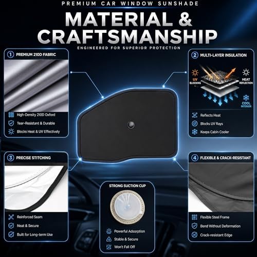 Front Side Window Sun Shade for 2008-2016 Fo'rd F250 F350 Super Duty, 2Dr - Image 5