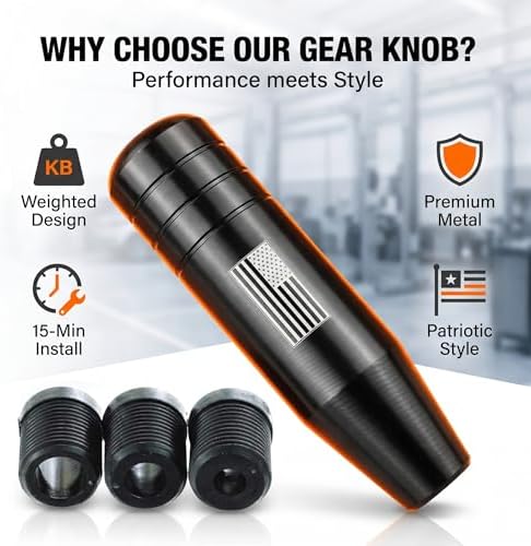 1 PC Gear Shift Knob, 5 Inches Weighted Metal Skull Design Gear Lever, Manual - Image 5