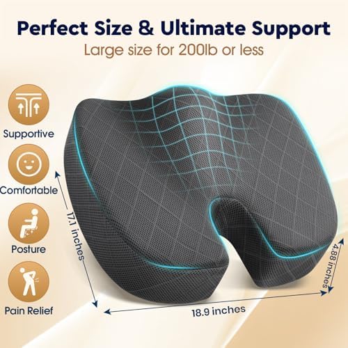TushGuard Seat Cushion, Memory Foam Office Chair Cushion - Image 2