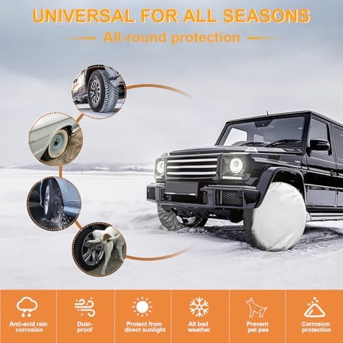4PCS RV Tire Covers, Anti-UV Waterproof Camper Wheel Protector, Tough Travel - Image 3