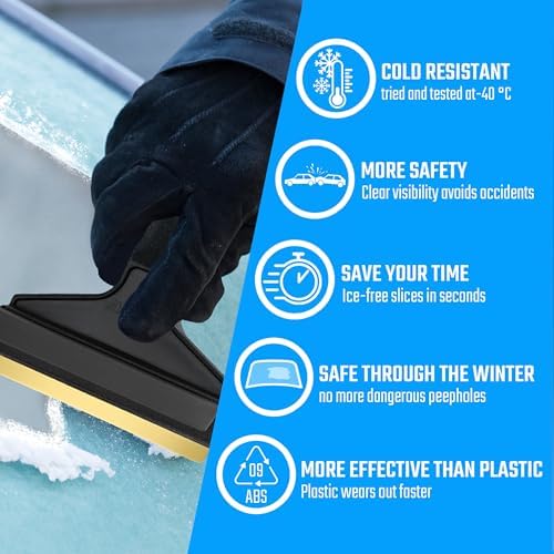 Car Brass Ice Scraper Long Handle Ice Scraper Brass Blade 14, 5 inch Ice Scraper - Image 4