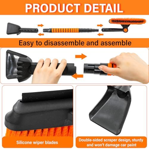 1 Pcs 33" to 39" Extendable Snow Brush and Ice Scraper - Image 3