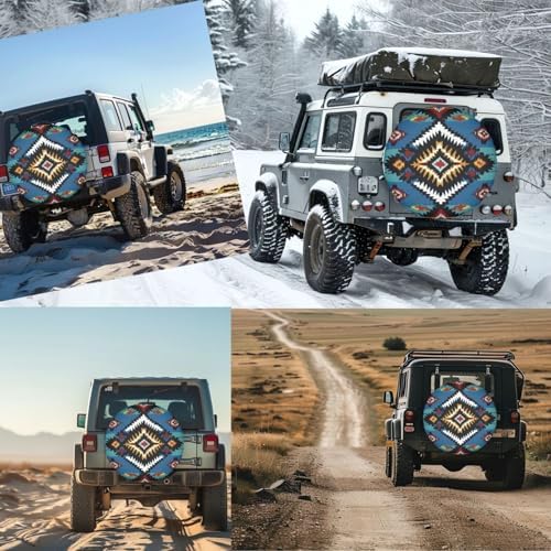 Turquoise Aztec Spare Tire Cover - Image 7