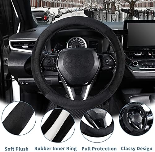 SEG Direct Car Steering Wheel Cover 14"-14.25", Plush Velvet Summer Winter - Image 2