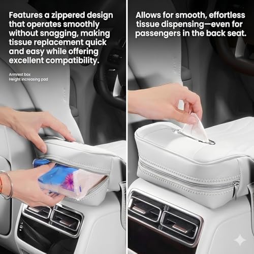 Car Center Console Cover with Tissue Box Holder, Foam Armrest Cover - Image 7