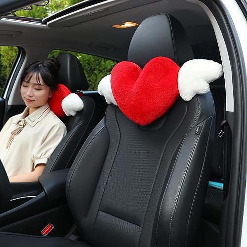 2 Pack Heart Shaped Cute Car Headrest Pillow - Image 3
