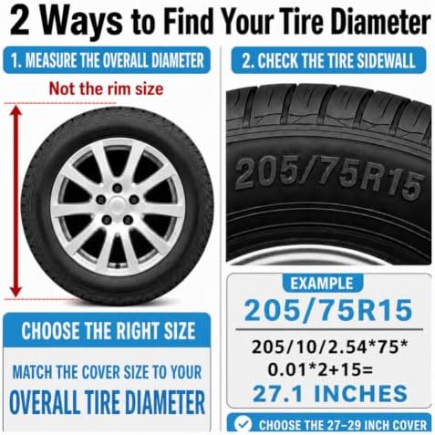 Tire Covers Set of 4, Waterproof Anti-UV Sun Snow Rain Tire Covers - Image 4