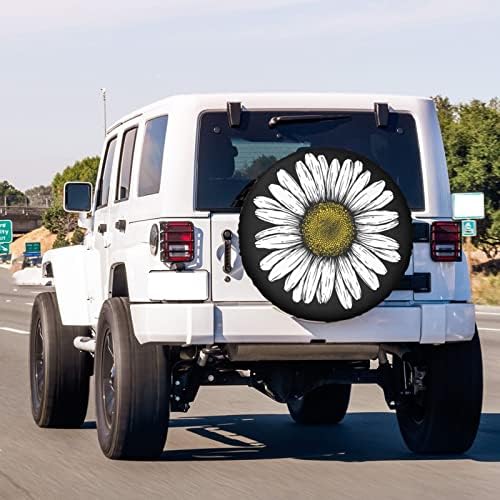Daisy Flower Spare Tire Cover Wheel Tire Cover Fit Trailer, SUV and Many - Image 3