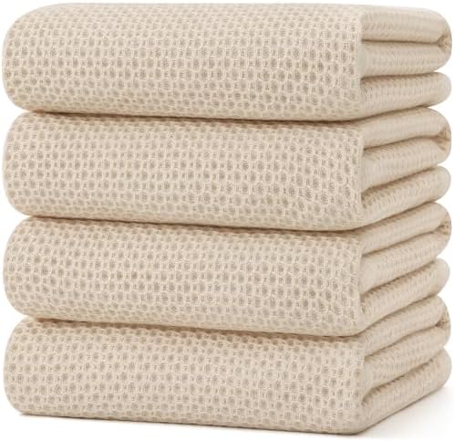 Kitinjoy 100% Cotton X‑Large 4-Pack Kitchen Towels by Kitinjoy
