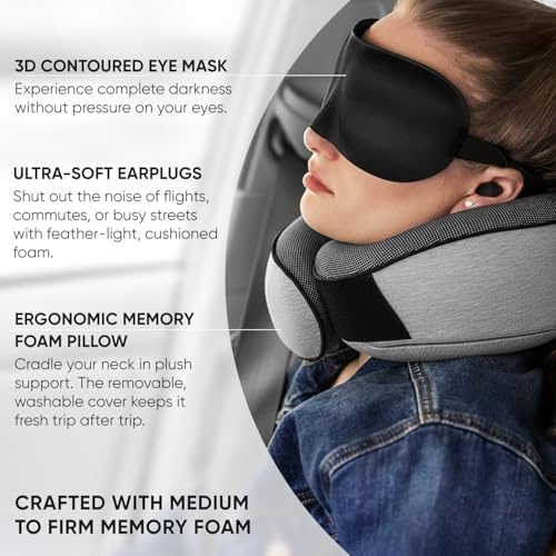 Proglobe Travel Neck Pillow for Airplanes, Long Haul Flight Kit - Image 4