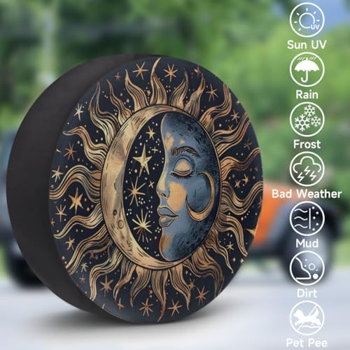 Rv Spare Tire Cover Wheel Boho Moon Ethnic Tire Covers Wheel Protectors - Image 3
