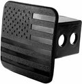 2" American Black Flag Hitch Cover by Autoaccessories