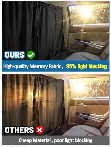 PAMASE Car Divider Curtain, Wide Blackout - Image 2