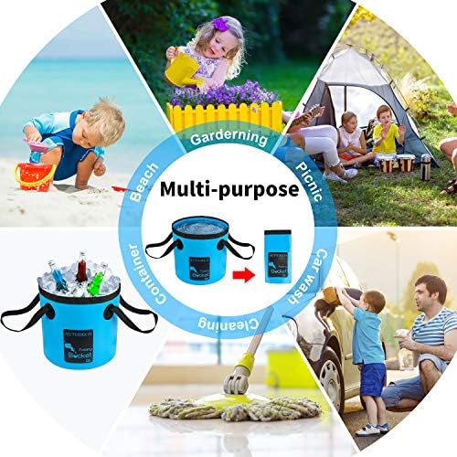 2 Pack Collapsible Bucket 5 Gallon Container Folding Water Bucket Portable Wash - Image 6
