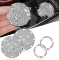 2pcs Bling Car Cup Holder Coasters & 2pcs Push Start Button, 2.75 inch by NBTEPEM