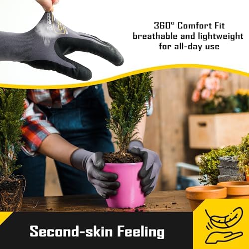 COOLJOB 12 Pairs Safety Work Gloves, Microfoam Nitrile Rubber Coated - Image 5