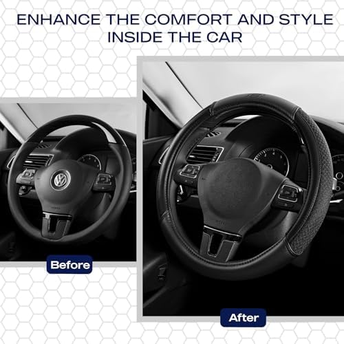 Skechers Air-Cooled Steering Wheel Cover, Leather Car Steering Wheel Cover - Image 5