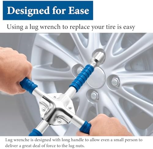 ETERNA Professional 14" Four Way Lug Wrench, Car Wheel Lug Nut Cross Wrench - Image 2