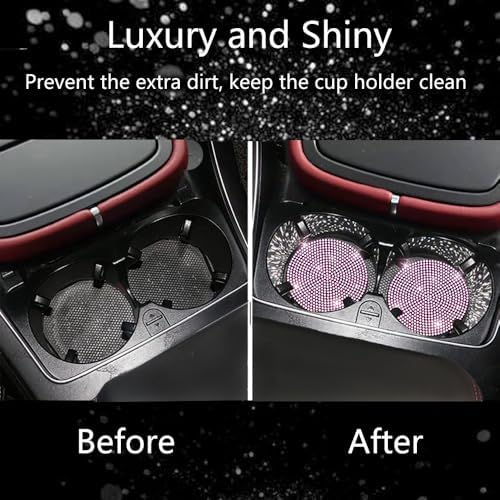 NBTEPEM 4pcs Bling Car Cup Holder Coaster, 2.75 inch Anti-Slip Shockproof - Image 7