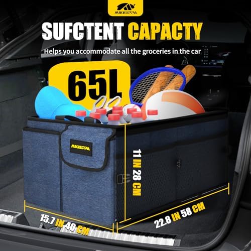 MIKKUPPA Trunk Organizer with Lid - 65L Car Organizer with Cooler - Image 2