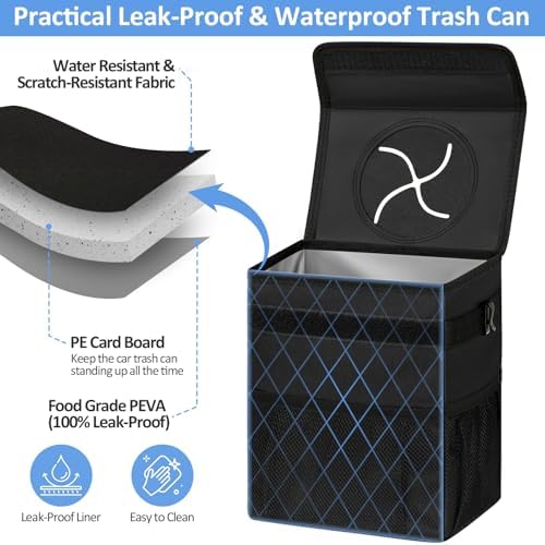 ELONGRIVER Leak Proof Car Trash Can - Image 3