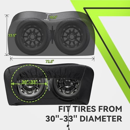RVMATE RV Tire Covers, Dual Axle Wheel Cover, 2 Pack, Fit 30"-33" Dia. Tire - Image 3