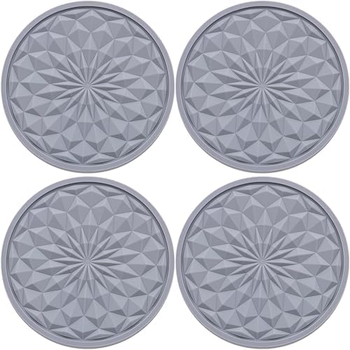4 Pack Silicone Car Cup Holder Coaster – 2.75 Inch Non-Slip Drink Mat, by MEAJOO