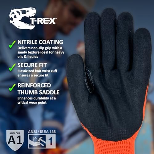 MAGID T-REX TRX400 Impact Gloves, Sandy Nitrile, 72 Pairs - Image 3