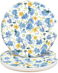 Swooflia Cute Girly Ceramic Car Coasters Blue Flower Cup Holder Coasters by Swooflia