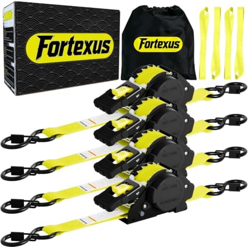 Retractable Ratchet Straps, Motorcycle, Pickup Truck by Fortexus