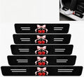 5PCS Cherry Bow Car Door Sill Protector, Carbon Fiber Leather Sill Stickers by TnLnYn