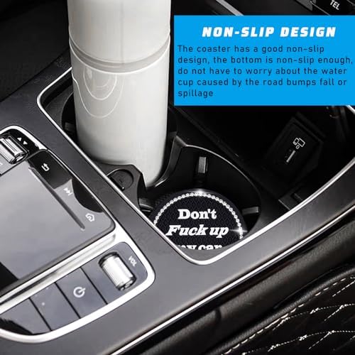 4 PCS Bling Car Cup Coaster, 2.75 Inch Anti-Slip Cup Holder Insert Coasters - Image 6