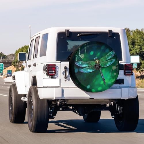 Delerain Spare Tire Cover with Backup Camera Hole Beautiful Dragonfly Wheel - Image 2