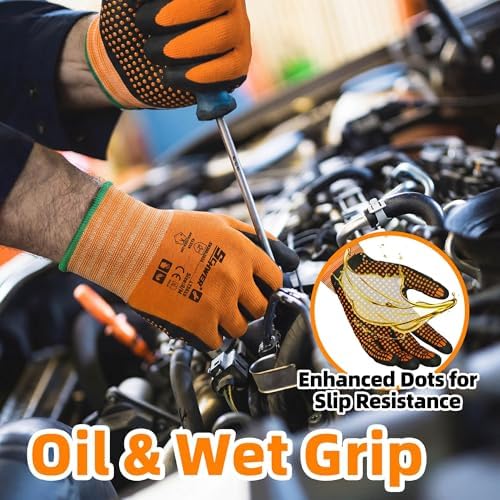 Schwer 6 Pairs Safety Work Gloves, MicroDot Abrasion & Grip - Image 5
