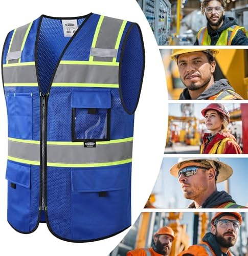 JKSafety Safety Vest for Men Women Hi Vis Relfective Vest - Image 6