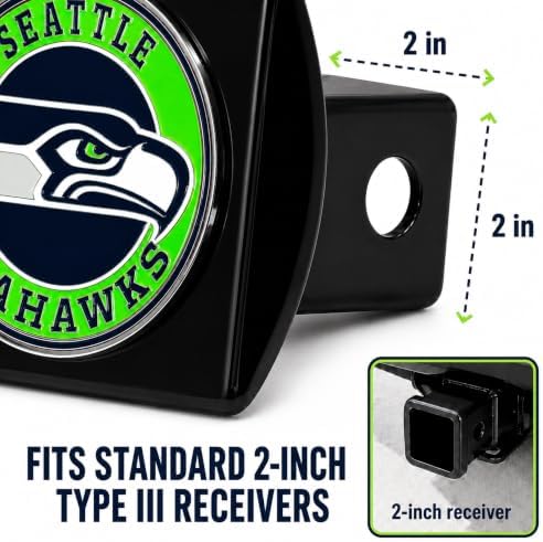 Seattle Seahawks Trailer Hitch Cover - Image 3