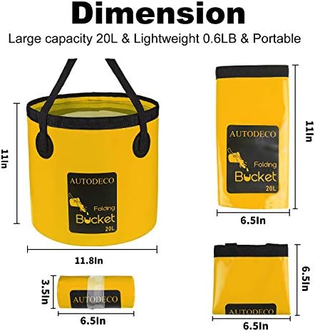 Collapsible Bucket 5 Gallon Container Folding Water Bucket Portable Wash Basin - Image 3