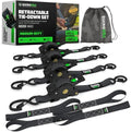 Rhino USA Retractable Ratchet Straps - 1in x 10ft by RhinoUSAInc