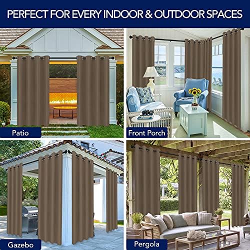 PureFit Outdoor Curtains for Patio Waterproof Weatherproof Outside Curtains - Image 5