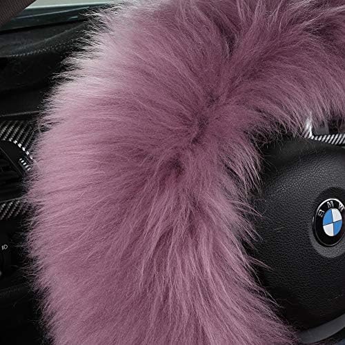 3Pcs/Set Fluffy Wool Car Steering Wheel Cover Set - Image 2