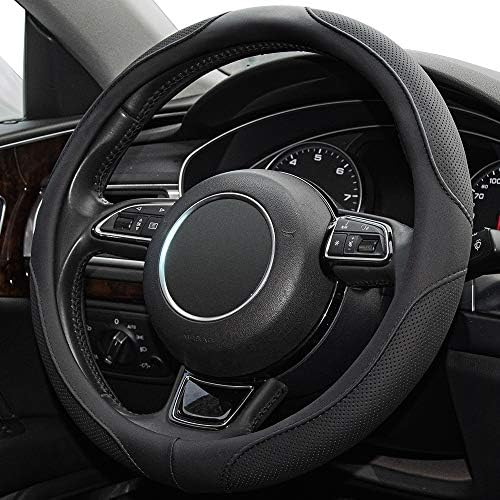 14inch Steering Wheel Cover, -Black Microfiber Leather Breathable, Anti Slip by Xizopucy
