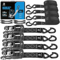 Ratchet Straps 1.5" x 15ft, 208LBS Break Strength, 4 Pack by Unknown
