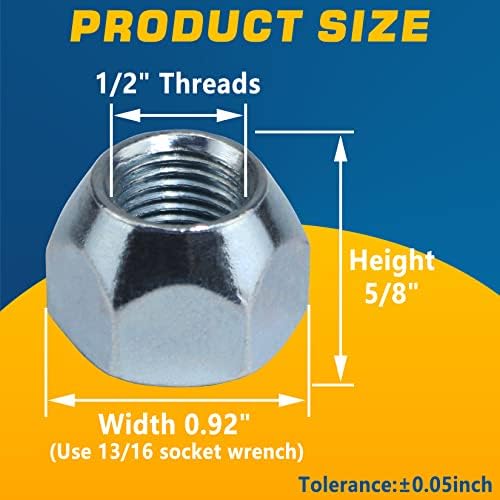 20pcs 1/2''-20 Trailer Lug Nuts Galvanized - Image 2
