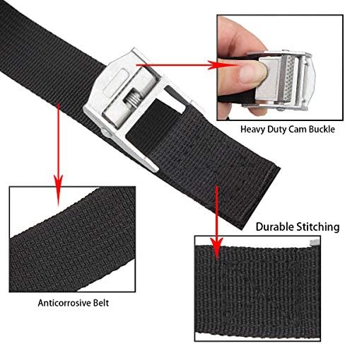 10 Pack Lashing Straps 16ft x 1" Tie Down Straps Cam Buckle Straps Heavy Duty - Image 3