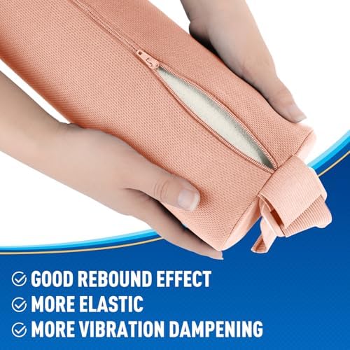 CushZone Memory Foam Lumbar Roll Support Pillow, Large Pink - Image 3