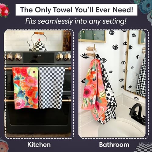 Double-Sided Microfiber Hand Towels, Waffle Kitchen Towels Set - Image 2