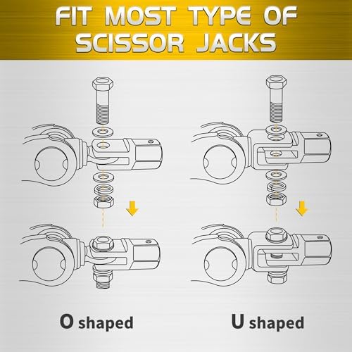 TONDA Scissor Jack Drill Adapter, 1/2 in Drive, 13/16 in Lug Wrench, 2 Pack - Image 2