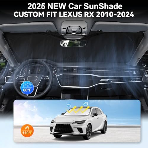 Windshield Sunshade for Lexus RX 300 350/350h 450/450h 2023-2026 Sun Visor - Image 4